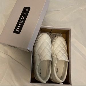 Bamboo white slip on sneakers